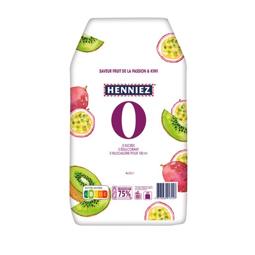 Pack de HENNIEZ 0 passion-kiwi 4x1l 
