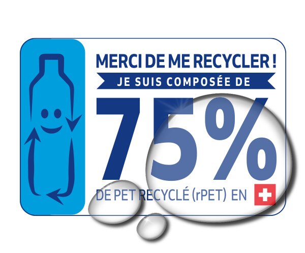 Logos rPET, 75% de PET recyclé
