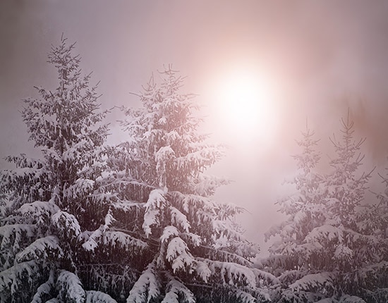 Wintersonne hinter dichten Wolken
