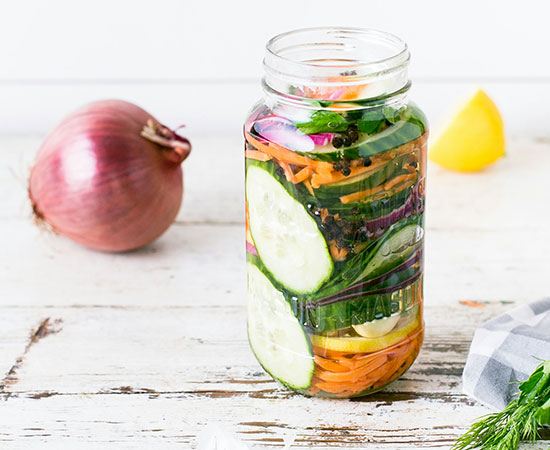 jar with vegetables