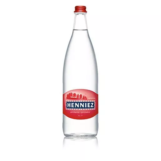 Bouteille d'eau HENNIEZ pétillante 100cl en verre