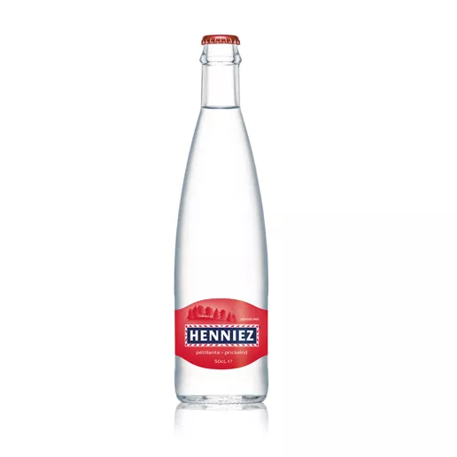Bouteille d'eau HENNIEZ pétillante 50cl en verre