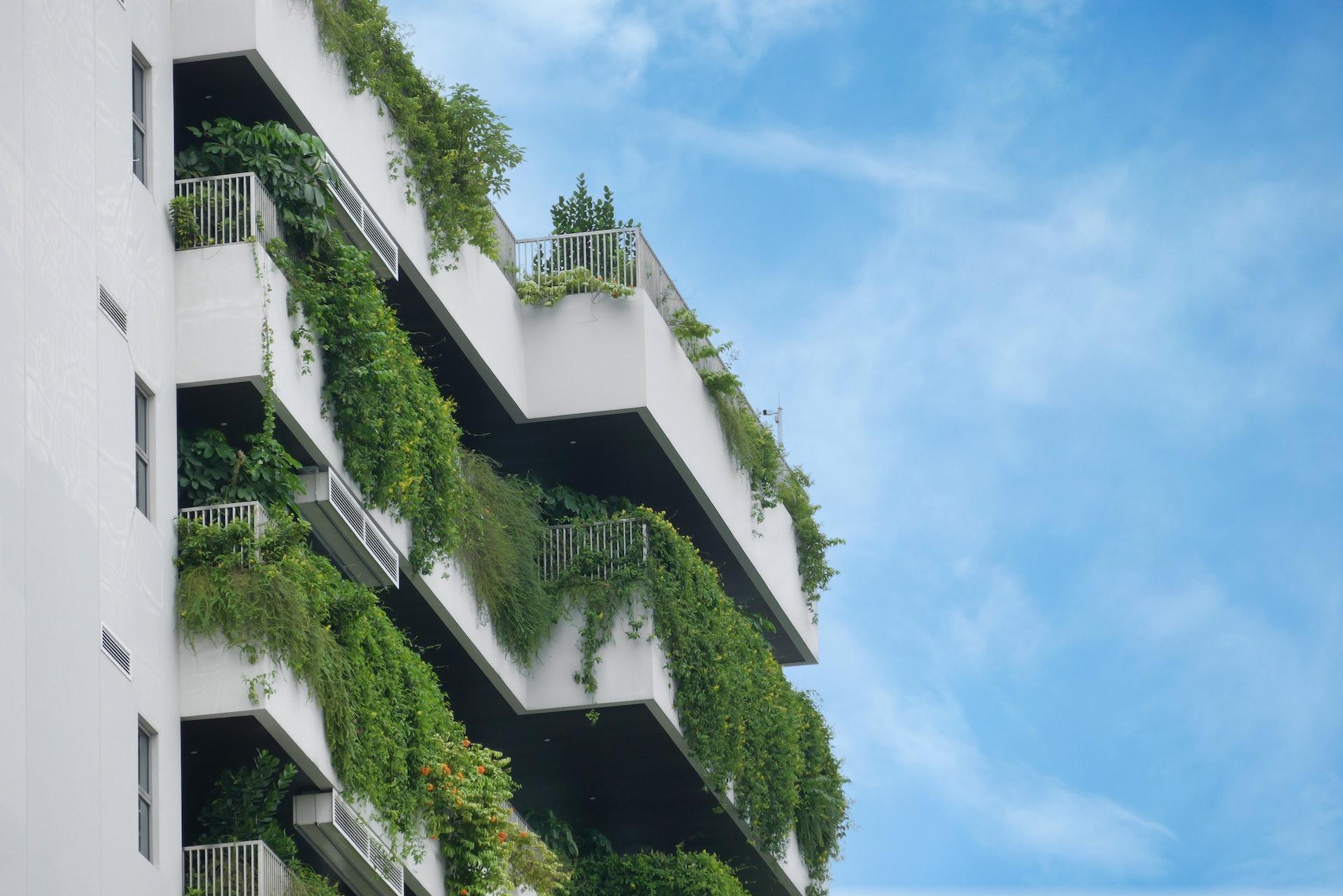 balcons d'immeuble verdoyants