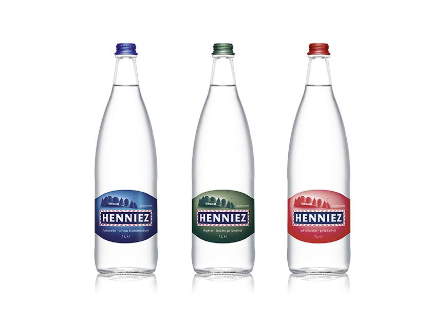 Mineralwasserflaschen HENNIEZ Glas 100cl
